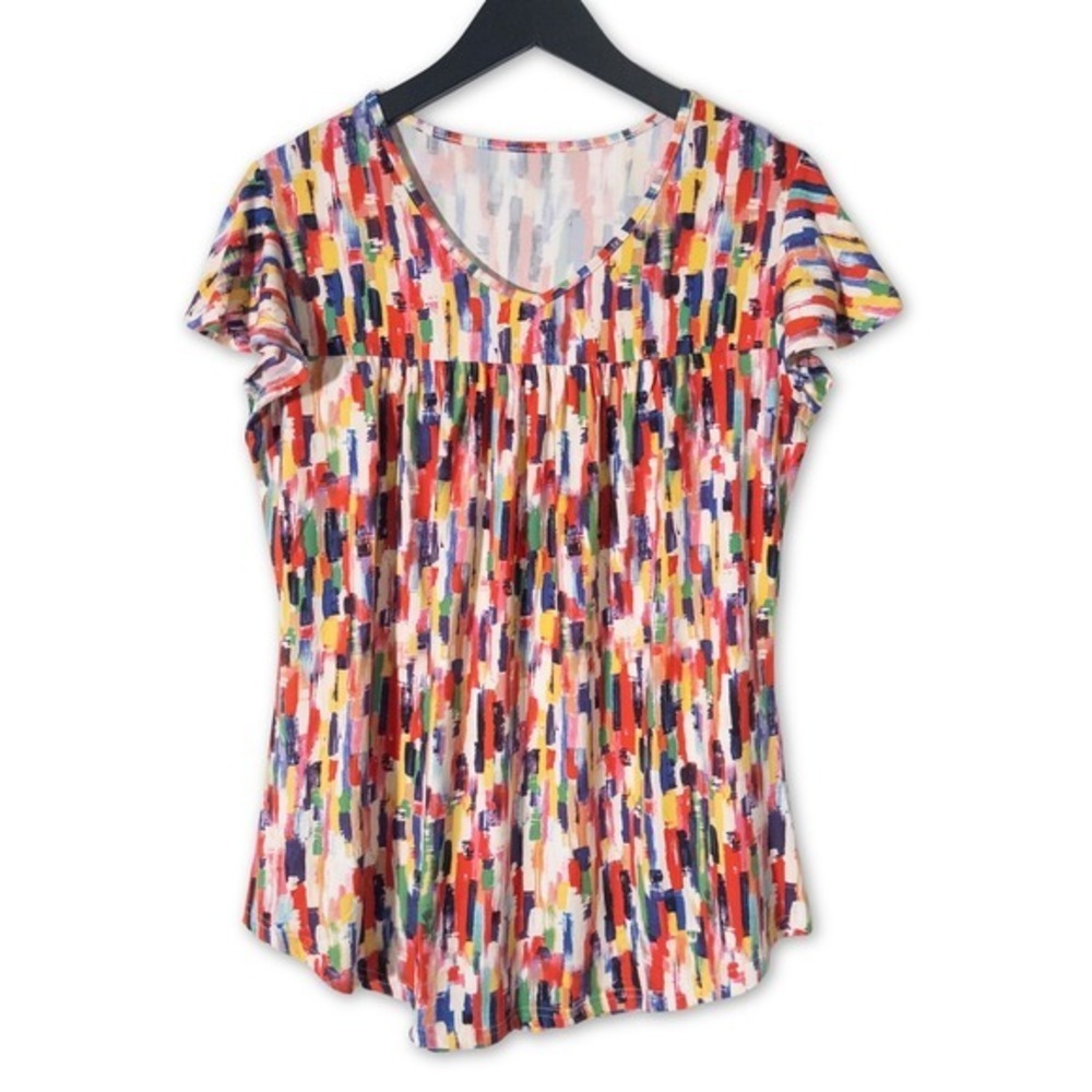 Womens Medium Shirt Abstract Brush Stroke‎ Print Artistic Indie Artist Creative